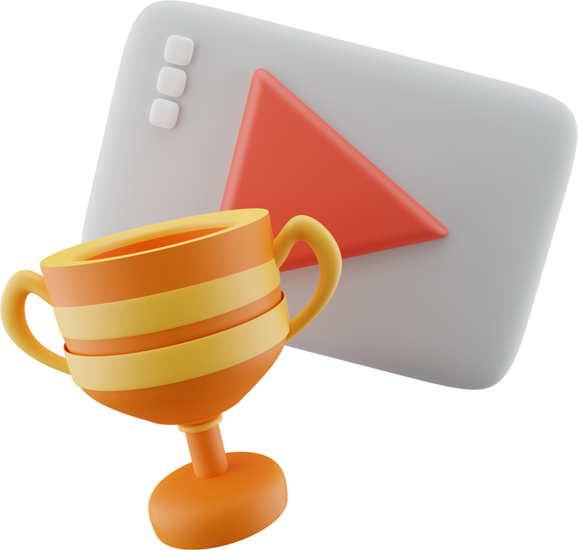 3D Trophy and Play Button