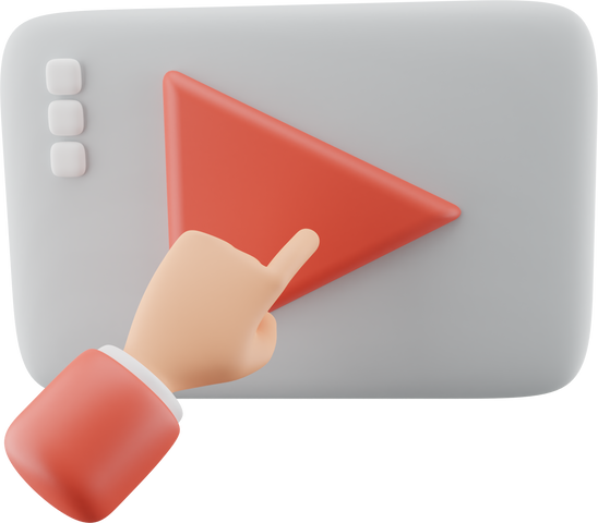 3D Pointing Finger Hand Gesture Play Button